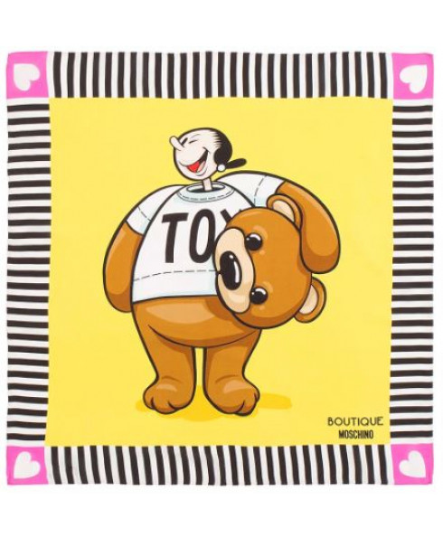 Moschino莫斯奇诺  橄榄玩具熊方块围巾 - 黄色