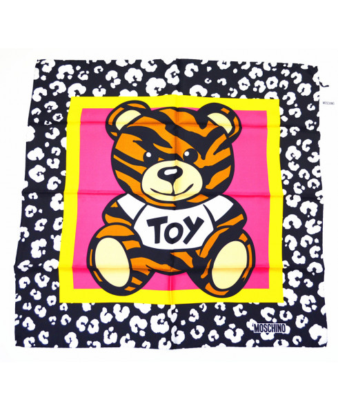 Moschino莫斯奇诺  玩具熊围巾 - 黑白粉黄混合色