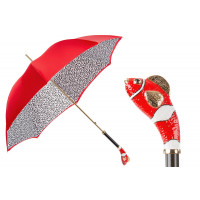 Pasotti 葩莎帝 红色伞面斑点内饰 红鱼手柄手工伞 