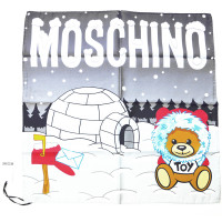 Moschino莫斯奇诺  雪屋主题围巾 - 灰色