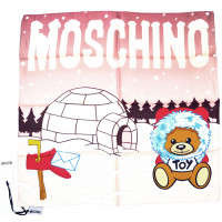 Moschino莫斯奇诺  雪屋主题围巾 - 粉色