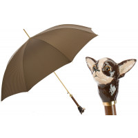 Pasotti 葩莎帝 深棕色伞面 吉娃娃手柄 长柄伞 