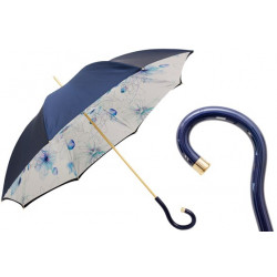 Pasotti 葩莎帝 蓝色伞面内饰花纹 复古手柄 晴雨伞