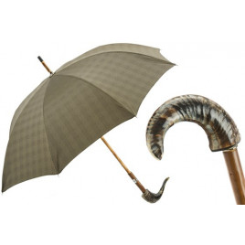 Pasotti 葩莎帝 棕色伞面 羊角手柄 晴雨伞