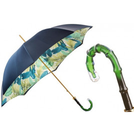 Pasotti 葩莎帝 双层蓝色伞面女士竹节手柄长柄晴雨伞
