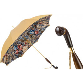 Pasotti 葩莎帝 棕色伞面复古内饰 复古手柄 晴雨伞