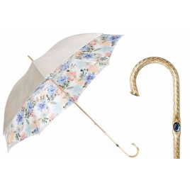 Pasotti 葩莎帝 象牙色花纹伞面 复古手柄 晴雨伞