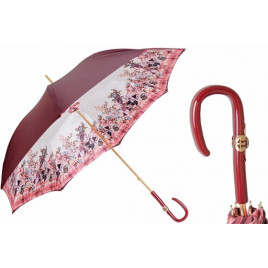 Pasotti 葩莎帝 红色伞面 内饰复古勃艮第 树脂手柄 晴雨伞