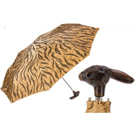 Pasotti 葩莎帝 动物纹伞面 木制野兔手柄 晴雨伞