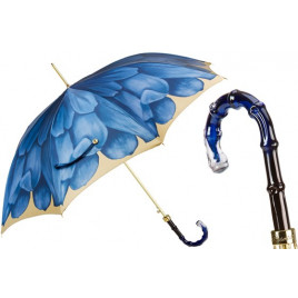 Pasotti 葩莎帝 蓝色大丽花伞面 奢华手柄 晴雨伞