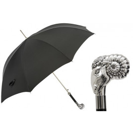 Pasotti 葩莎帝 黑色伞面 银色拉姆手柄 晴雨伞