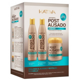 Kativa - Post Relaxer Kit Shampoo (250ml)   Conditioner (250ml)   Deep Treatment (250ml)