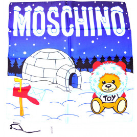 Moschino莫斯奇诺  雪屋主题围巾 - 蓝色