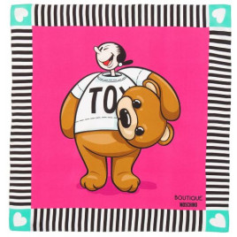 Moschino莫斯奇诺  橄榄玩具熊方块围巾 - 粉色