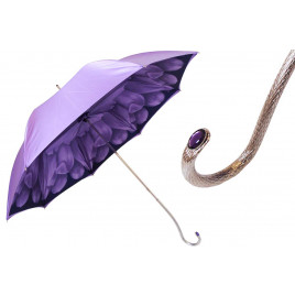 Pasotti 葩莎帝 紫色伞面 花纹内饰复古手柄 晴雨两用伞