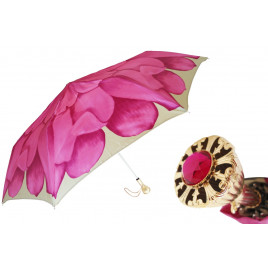 Pasotti 葩莎帝 女士粉色大丽花伞面 复古手柄 折叠伞
