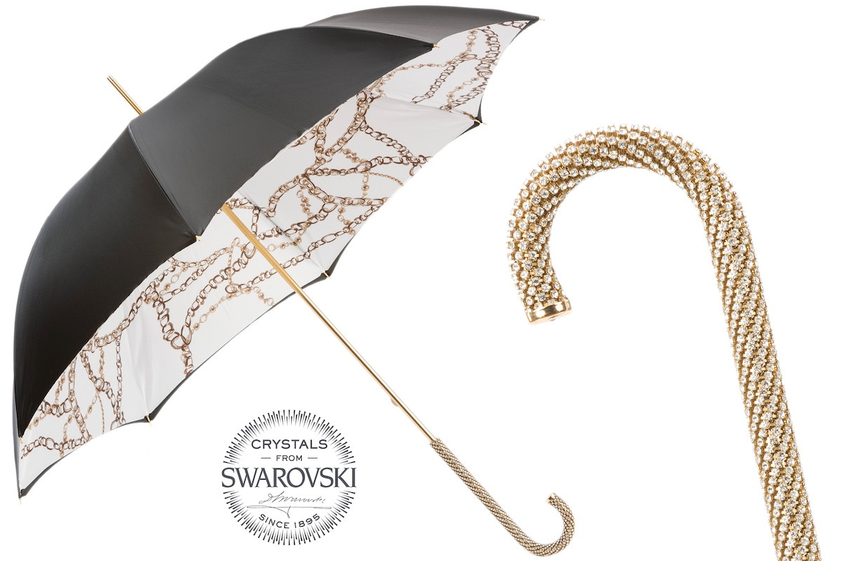 Pasotti 葩莎帝 双层链条印花弯钩女神晴雨伞