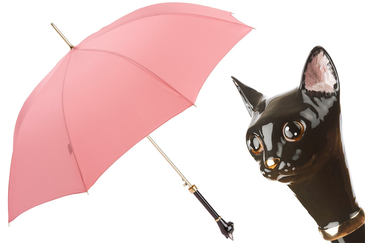 Pasotti 葩莎帝 粉色伞面 猫头手柄 手工伞 