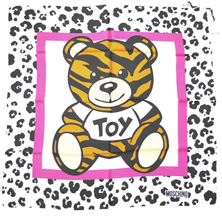 Moschino莫斯奇诺  玩具熊围巾 - 黑白粉混合色