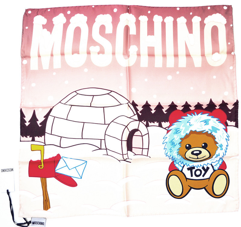 Moschino莫斯奇诺  雪屋主题围巾 - 粉色