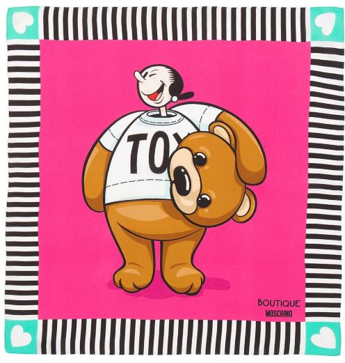 Moschino莫斯奇诺  橄榄玩具熊方块围巾 - 粉色
