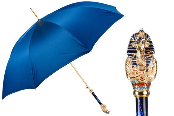 Pasotti 葩莎帝  蓝色伞面 图坦卡蒙手柄 意式手工伞 