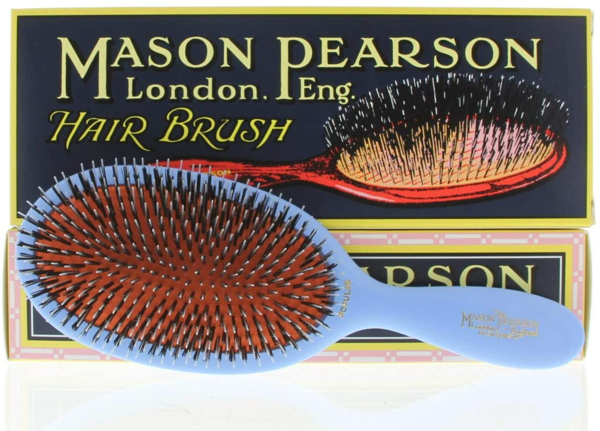 Mason Pearson 梅森皮尔森 大号半猪鬃发梳-蓝色 BN1
